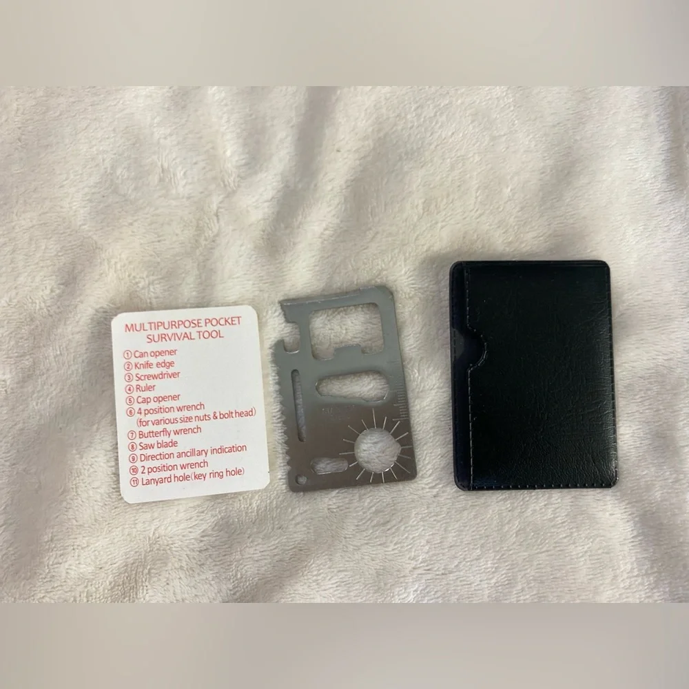 Stainless Steel Multipurpose Pocket Survival Tool Credit Card Size, Outdoor,Camp